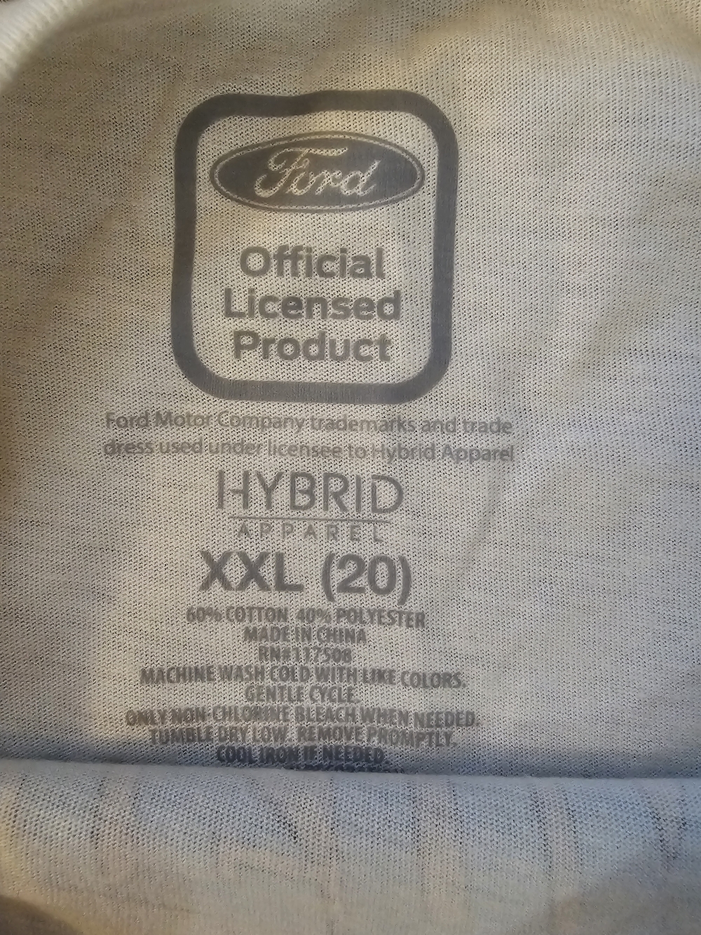 Ford Cream Long Sleeve Crop Tee with Blue & Red Graphic - Picture 4 of 4